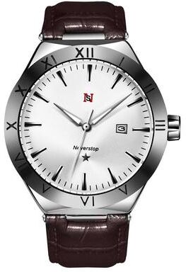 Everyday Crate YAZOLE N953 Business Quartz Watch Luminous Calendar Men's PU Strap Wrist Watch white Brown
