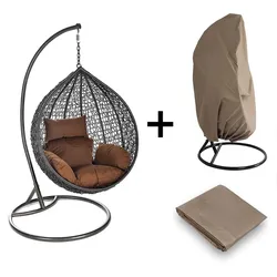 Hochwertiger Polyrattan Hängesessel Hängekorb Hängestuhl inkl. Regenabdeckung