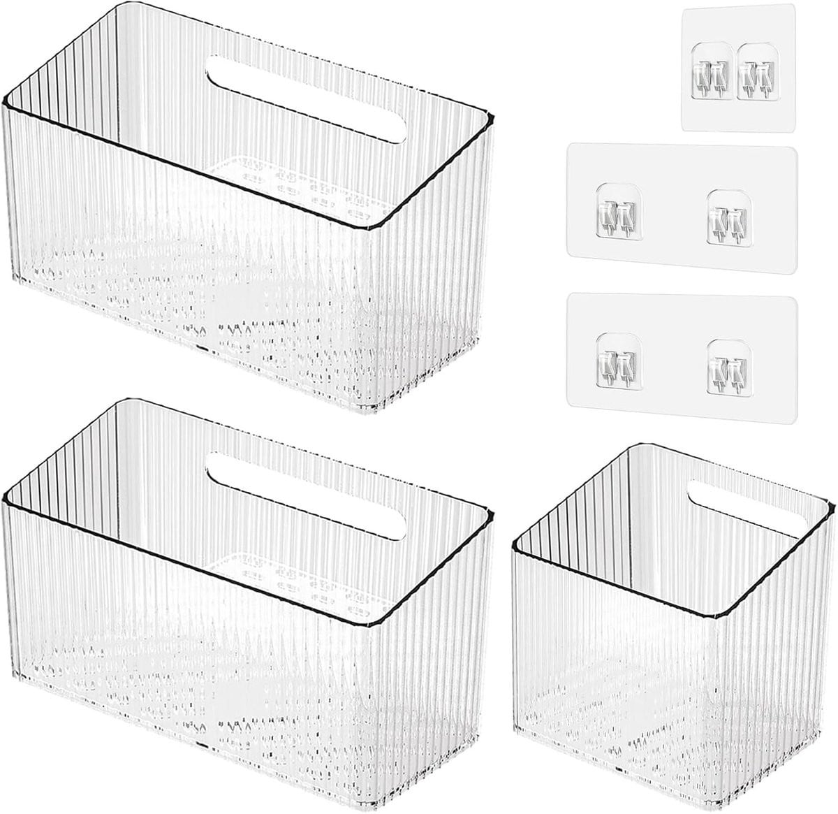 Keuken Kastdeur Organizer Set van 3 - Muurbevestigde Opbergdozen voor Keuken, Badkamer en Koelkast