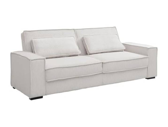 Vente-unique-Sofa 3-Sitzer mit Schlaffunktion - Cord - Beige - FINORO