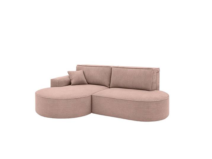 Kaiser Möbel Ecksofa Modena Pro - Komfort Und Stil Stoff Poso Rosa Links, Holz, 278x179 cm, Wohnzimmer, Sofas & Couches, Wohnlandschaften, Ecksofas