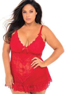 Oh La La Cheri Valentine Lace Babydoll