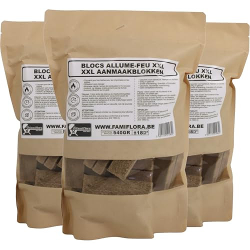 Famiflora XXL Aanmaakblokjes Bruin - 3x 540g (54 stuks)