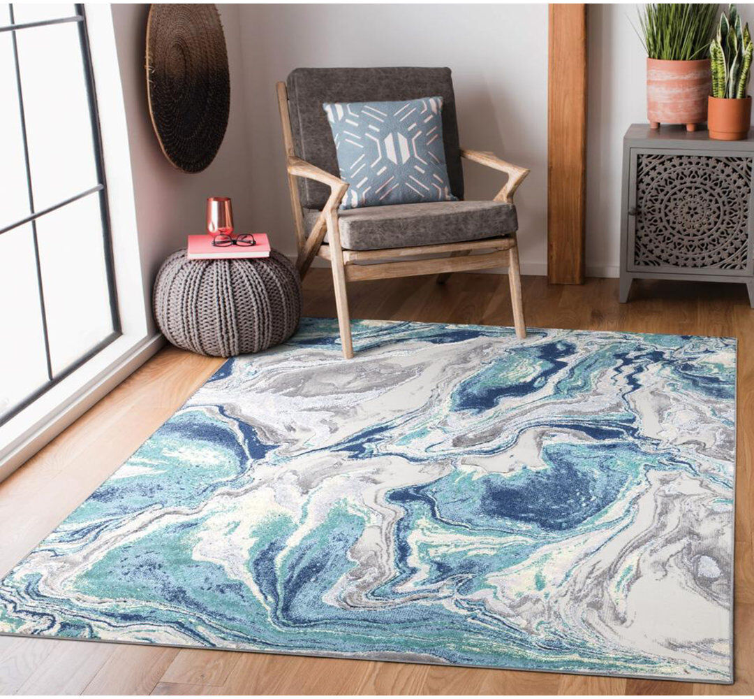 Ivy Bronx Abbdelrahmane Abstract Kilim Indoor / Outdoor Area Rug Multi Rectangle 200 x 290cm