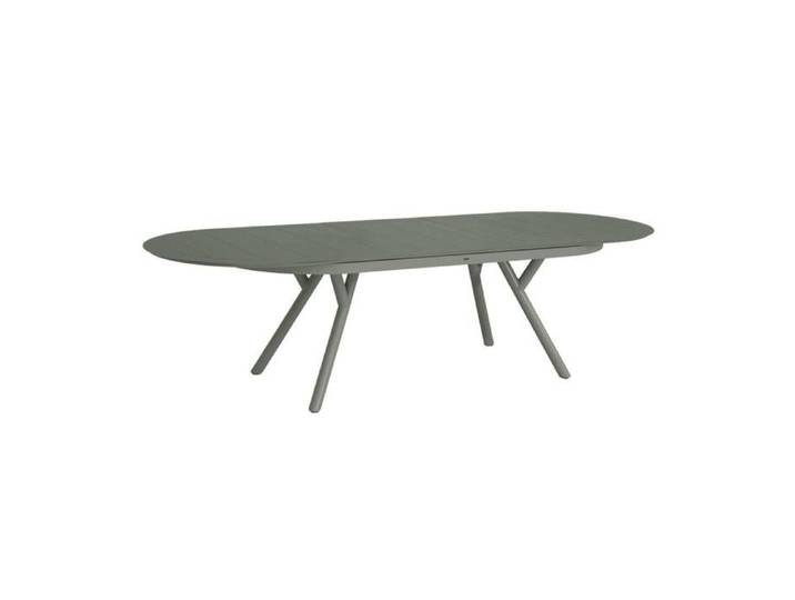 Table de jardin ovale extensible aluminium 10 places kaki - Metora