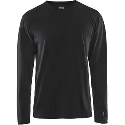 Flammschutz Langarmshirt "3483" - S - schwarz