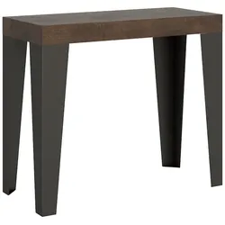 Itamoby Ausziehbare Konsole 90x40/300 cm Gestell Flame Premium Walnuss Anthrazit