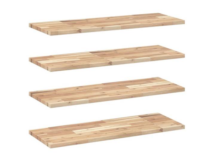 vidaXL Regal Schweberegale 4 Stk. 100x30x2 cm Massivholz Unbehandelt, 4-tlg.