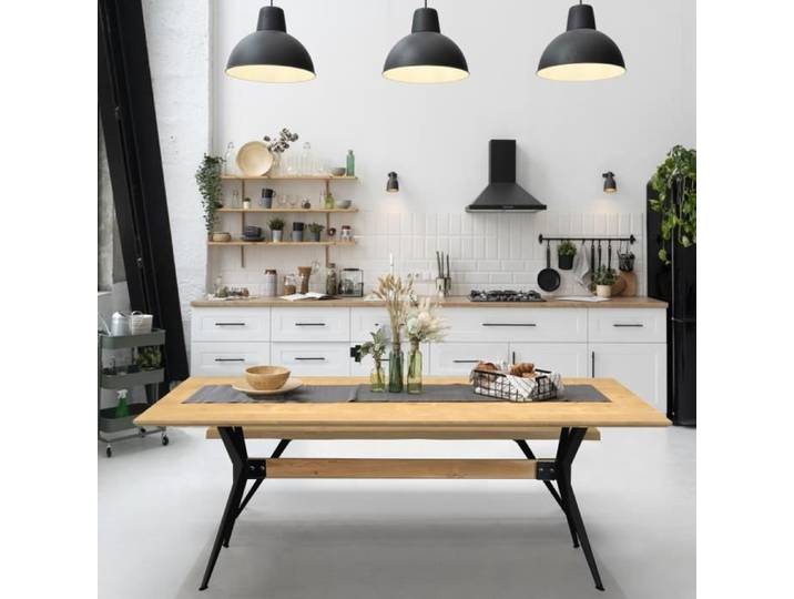 Table à manger DAVOS 200x100cm - 10 personnes / Chêne massif