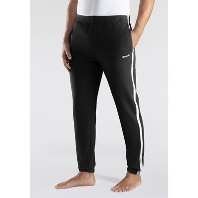 Relaxhose BENCH. LOUNGEWEAR "lange Relaxhose, Sweathose", Herren, Gr. XXL (60/62), N-Gr, schwarz, angeraute Sweatware, Obermaterial: 60% Baumwolle, 40% Polyester, unifarben mit Farbeinsatz, Basic, bequem lang, Hosen Relaxhose, aus leichter...