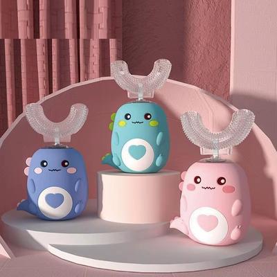 Discount Dollar Deals Children U shaped Electric Toothbrush Smart Cartoon Kids Silicone Automatic Rechargeable Sonic Toothbrush blue 6 12 Year