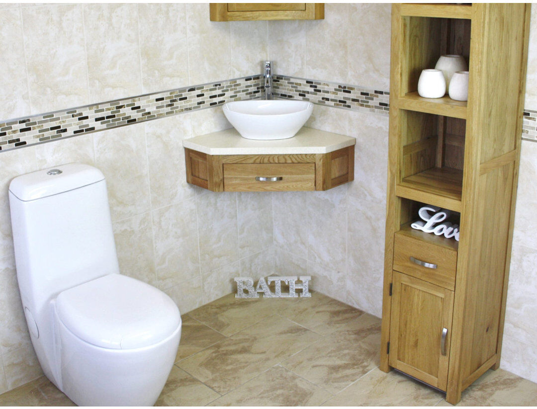 Belfry Bathroom Crank 550 mm Single Vanity with Vessel Basin Cream Marble 550mm W