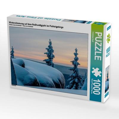 CALVENDO Puzzle Winterstimmung auf dem Nußhardtgipfel im Fichtelgebirge | 1000 Teile Lege-Größe 64 × 48 cm Foto-Puzzle für glückliche Stunden