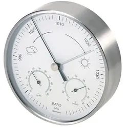 TFA Baro Analoge Wetterstation, Thermometer + Hygrometer, Silber