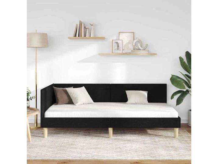 Top sélection Lit Métal Noir - Cadre de lit - ECOHOME - 1 place - d'angle Noir 90cm x 190cm Tissu et Contreplaqué - 1751