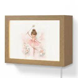 WANDLEUCHTE Ballerina - Fee - Blumen - Rosa Wandlampe 20x15 cm Wandlampe