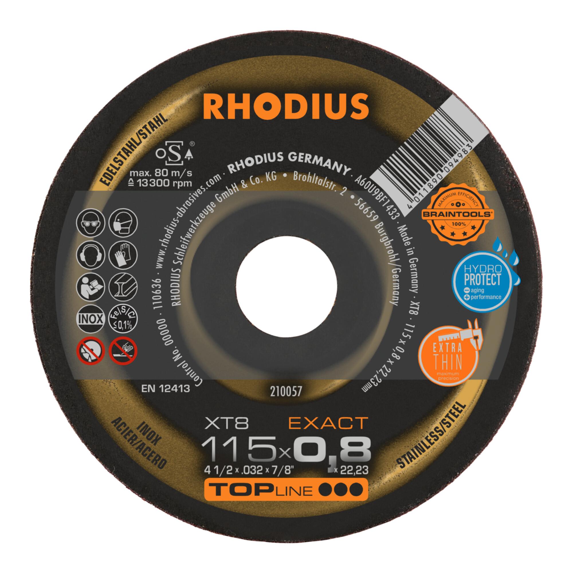 RHODIUS TOPline XT8 EXACT Extradünne Trennscheibe 115 x 0,8 x 22,23 mm (210057)