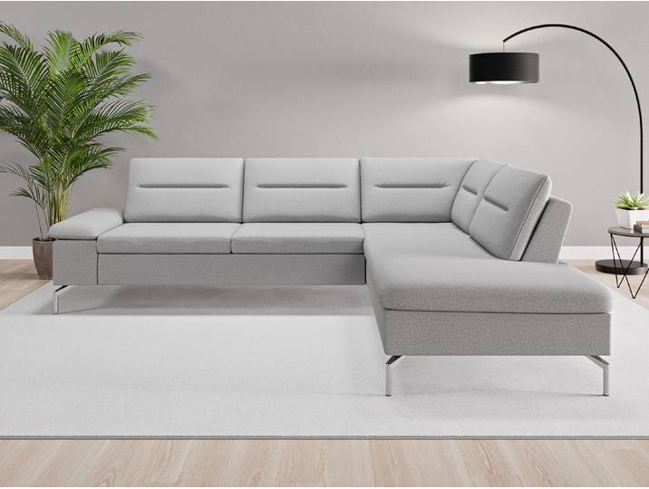 Ecksofa Rio Nr. 3 rechts - Grau (Lichtgrau) - Softwolle
