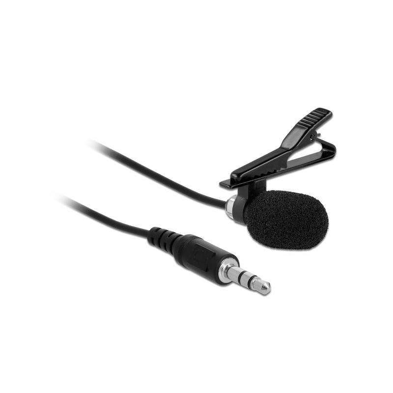 Delock Krawatten Lavalier Mikrofon Omnidirektional mit Clip 3,5 mm Klinke 3 Pin