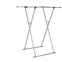 Relaxdays Kleiderständer ausziehbar, HBT: 139x135x95 cm, 2 Kleiderstangen, Flur, Herrendiener klappbar, Metall, silber