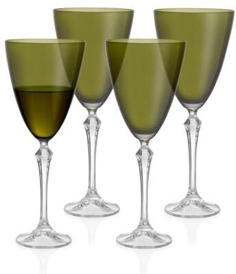 Majestic Gifts Inc. Barski Vivid Wine Glass, Green, 9 oz. Set of 4