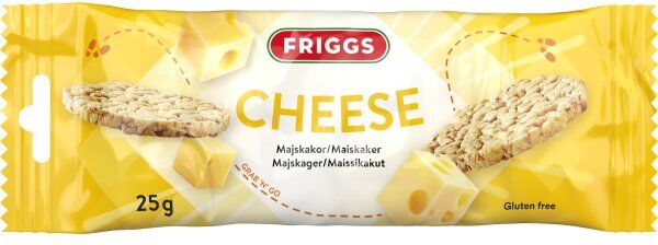 Friggs Majskiks Snackpack Ost, Glutenfri, 25 G