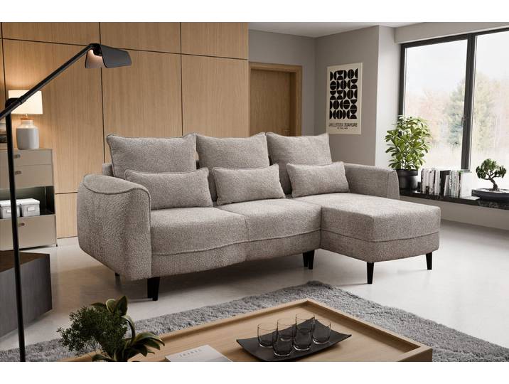 Kaiser Möbel Ecksofa Selio mit Schlaffunktion und Bettzeugcontainer, Ecksofa, Schlaffunktion, Bettzeugaufbewahrung, viele Farben