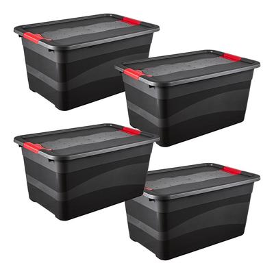 Transportbehälter KEEEPER "eckhart", schwarz (graphitfarben), B:39,5cm H:34cm L:59,5cm, Kunststoff, Transportboxen, Transportbehälter extra stabil