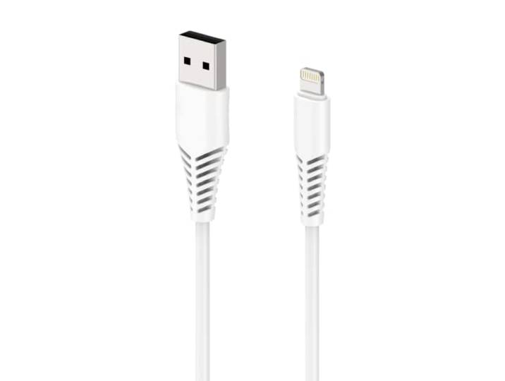 2GO Oplaadkabel/datakabel compatibel met Apple Lightning 1 m wit