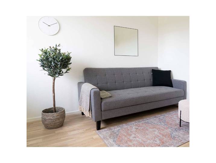 Schlafsofa Grau Webstoff 85 x 81 x 204cm Skandi