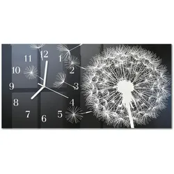 WANDUHR aus Glas 60x30 cm - Löwenzahn