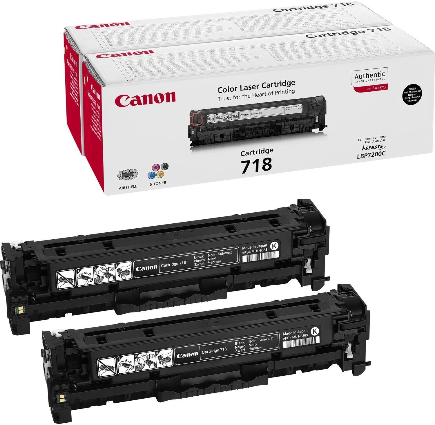 Canon CRG-718 Bk VP toner cartridge 2 pc(s) Original Black