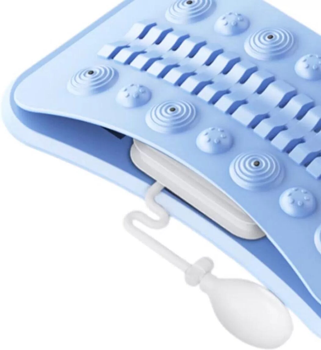 INF Massage- und Stretch-Lendenboard – Verstellbarer Lendenstrecker mit bionischer Ergonomie und Akupressur-Unterstützung Blau