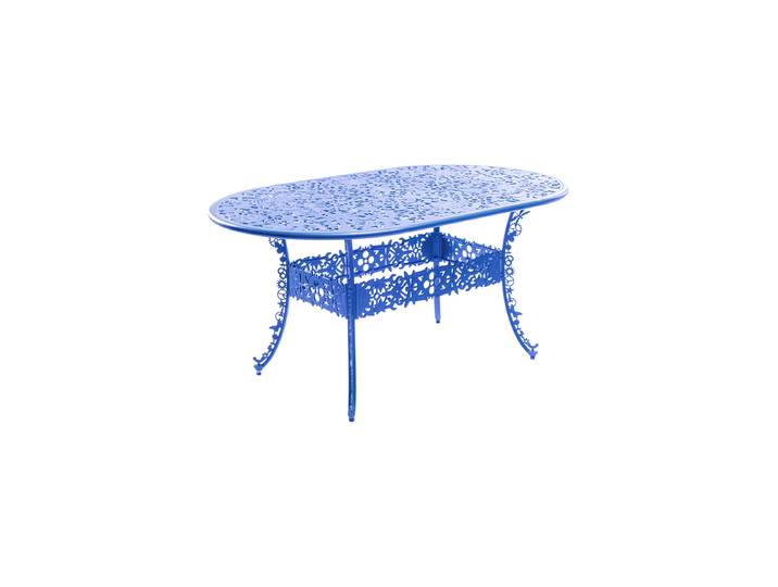Ovaler Design Gartentisch „Industry“ Blau Seletti