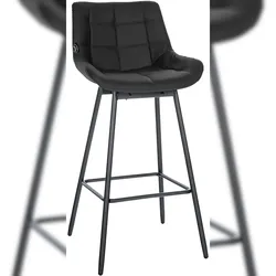 Proregal CHEFGASTRO Barhocker GOLDEN GATE Schwenkbar Kunstleder HxBxT 105x49x56cm Schwarz Barstuhl