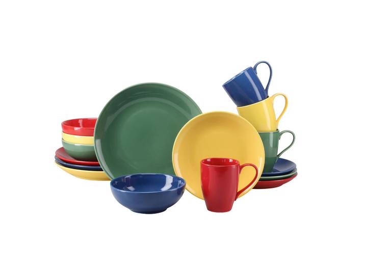 Creatable Kombiservice Joy, Mehrfarbig, Keramik, 16-teilig, 300 ml,400 ml, Essen & Trinken, Geschirr, Geschirr-Sets, Kombiservice