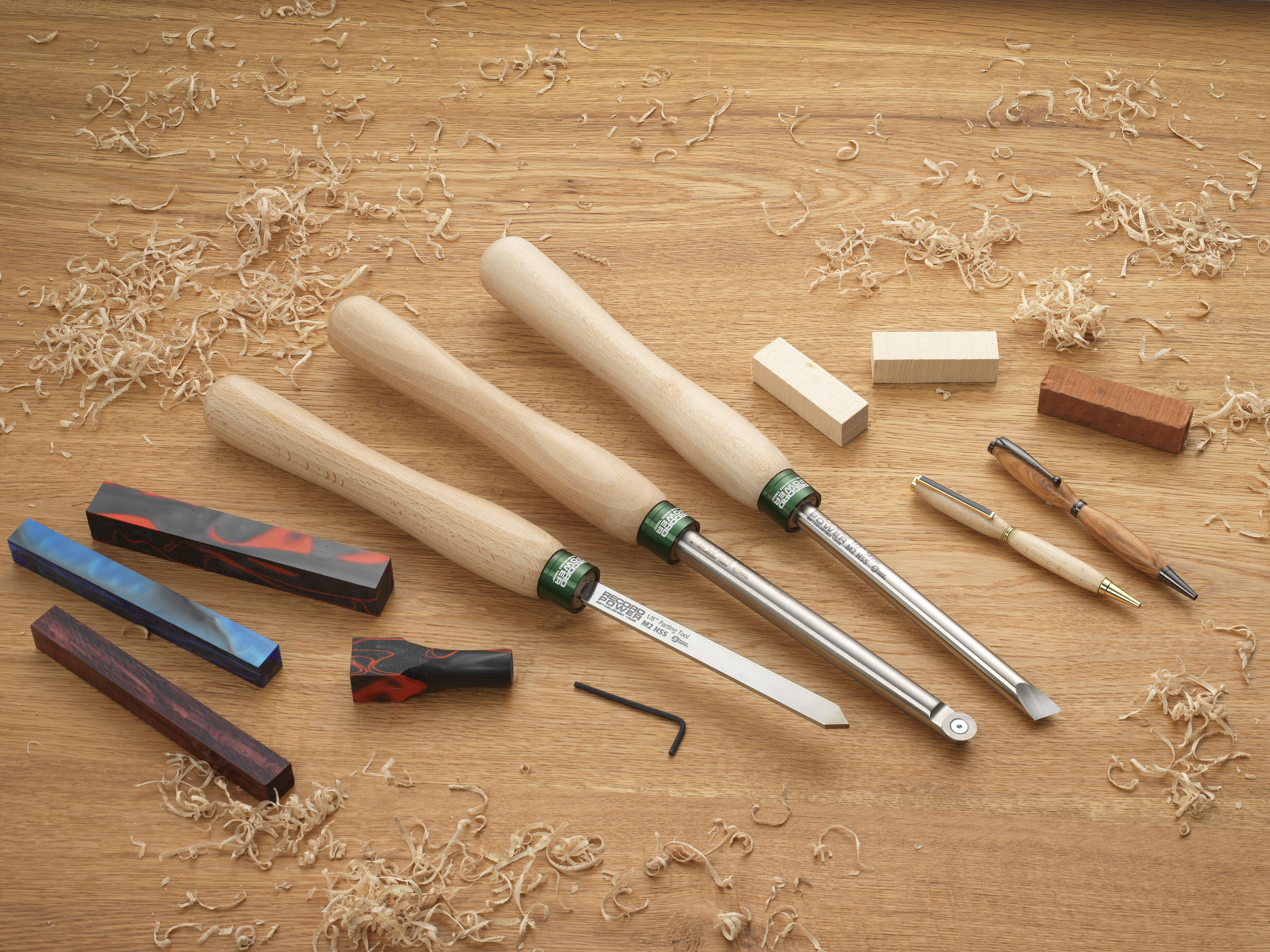Record Power Ltd. Drechselstahl Drechselmesser Pro Comfort Set (3-teilig) für kleine Projekte