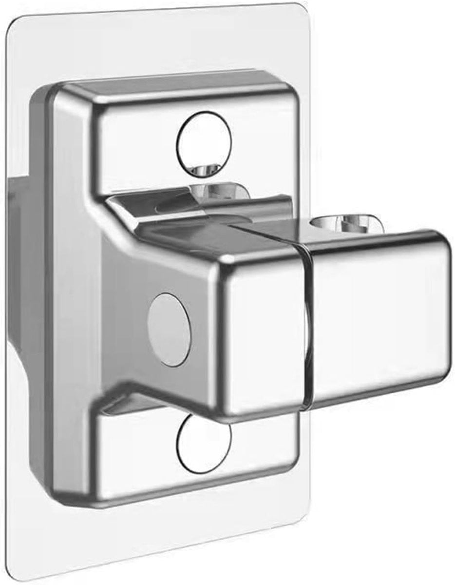Universele 360 graden draaibare douchekophouder voor wandmontage zonder boren, zilver, plastic