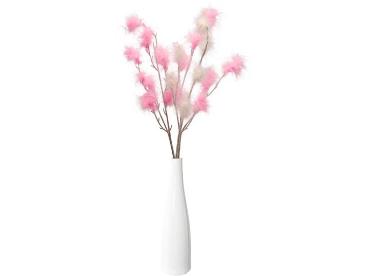 Tischvase CREATIV HOME Vase mit Federzweigen , rosa (weiß, rosa), H:27cm Ø:7,5cm, Keramik, Vasen, Tischvase, für die moderne Einrichtung