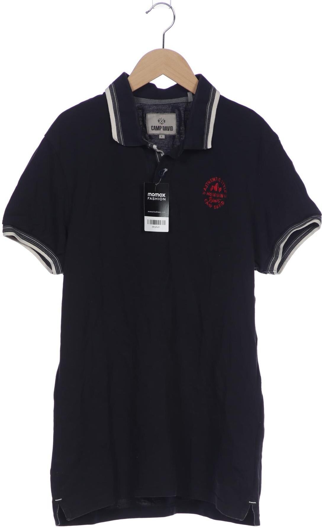 Camp David Herren Poloshirt, Marineblau, Gr. L, Baumwolle - Second Hand