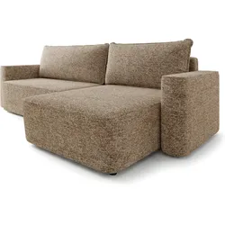 ECKSOFA BELARO BL Beige Chenille mit Schlaffunktion