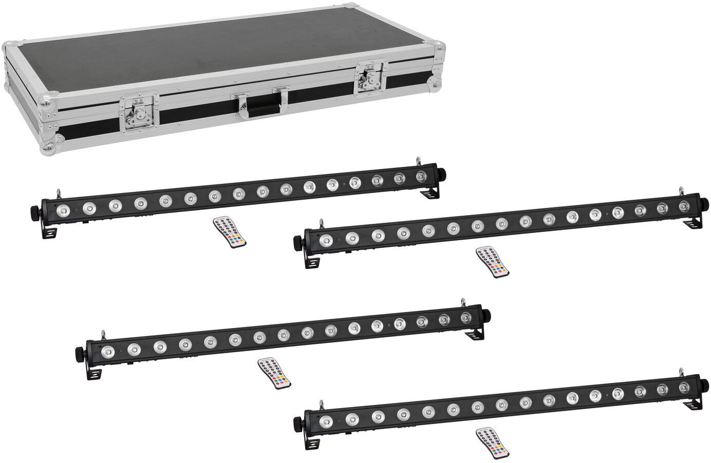 EuroLite Set 4x Led Pix-16 Qcl Leiste + Case