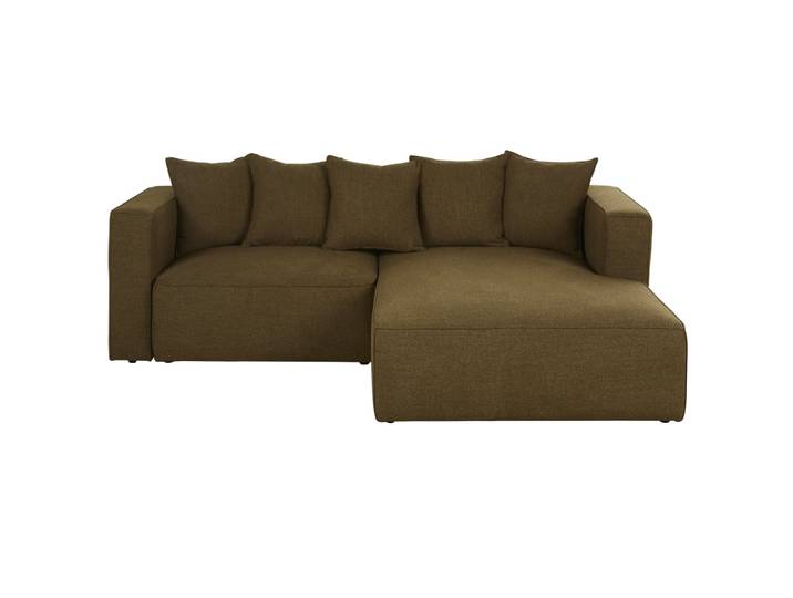 Ecksofa mit Schlaffunktion, Ecke rechts, khakigrün