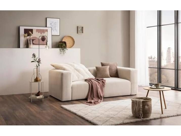 DOMO. collection Sofa Adrian, Modul-Sofa, 2 Sitzer aus zwei Ecksesseln, Bigsofa, Modul-Couch, 2 Einzel-Polsterelemente, 2er Couch, 216 x 108 x 69 cm (BxTxH), creme