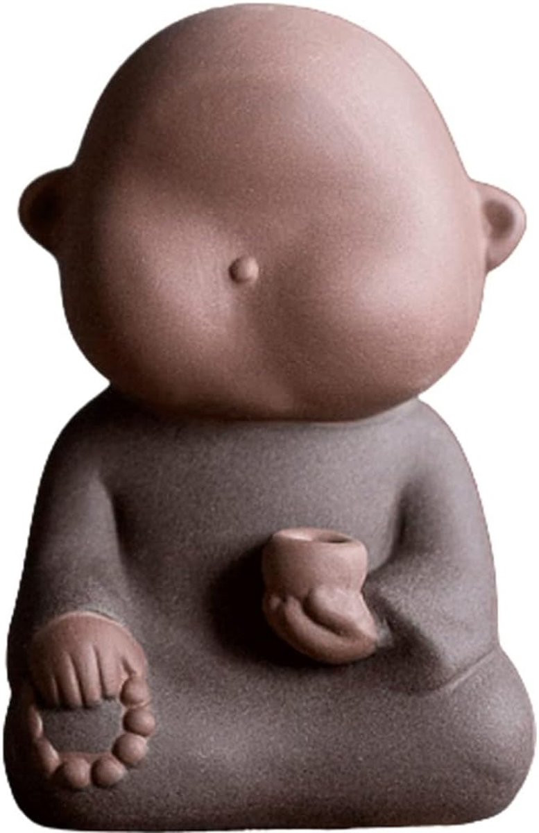 Boeddhabeeld Zen Beeldje Bruin voor Thuis Decoratie Mini Formaat