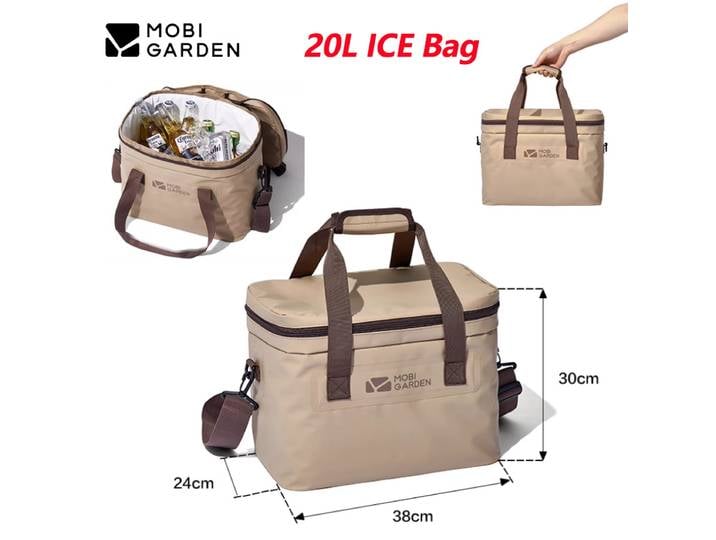 MOBI JARDIN 20L Glacière de Glacière Ultra Léger Thermique Sac À Lunch Camping En Plein Air Pique-Nique Plage Boissons Bière Voyage Alimentaire Sac De Stockage PVC