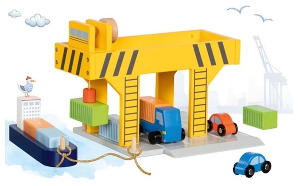 Goki Havenkraan Houten Speelgoedkraan voor kinderen