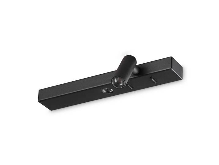 IDEAL LUX Wandlampe Bonne Nuit 2, schwarz, für Wohn- / Esszimmer, Metall, Modern, LED Wandleuchte, Wandlampe Innen