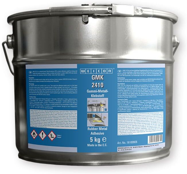 Weicon GMK 2410 Kontaktklebstoff für Kunststoffe, Gummi, Leder, Metall uvm. 5 kg Eimer, 16100905)