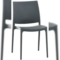 DELUKE® Stuhl VAYA - 81x44x50cm, dunkelgrau, Kunststoff Kunststoff Gestell Stühle Esszimmerstühle Stuhl Esszimmer Esstisch Stühle Küchenstuhl